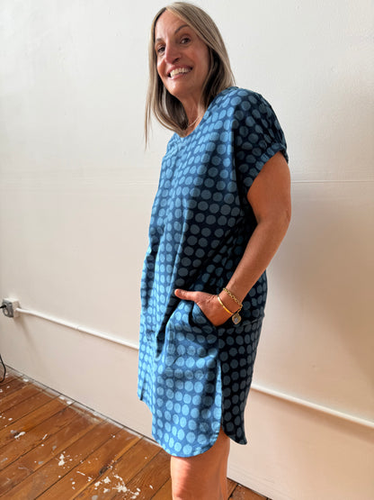 Marthe Dress Indigo Big Dots