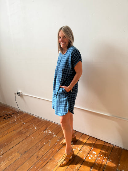 Marthe Dress Indigo Big Dots