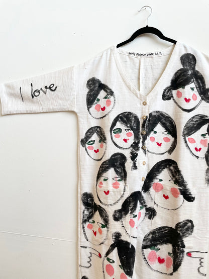 #86 Hand-painted Textured Jumpsuit size M/L