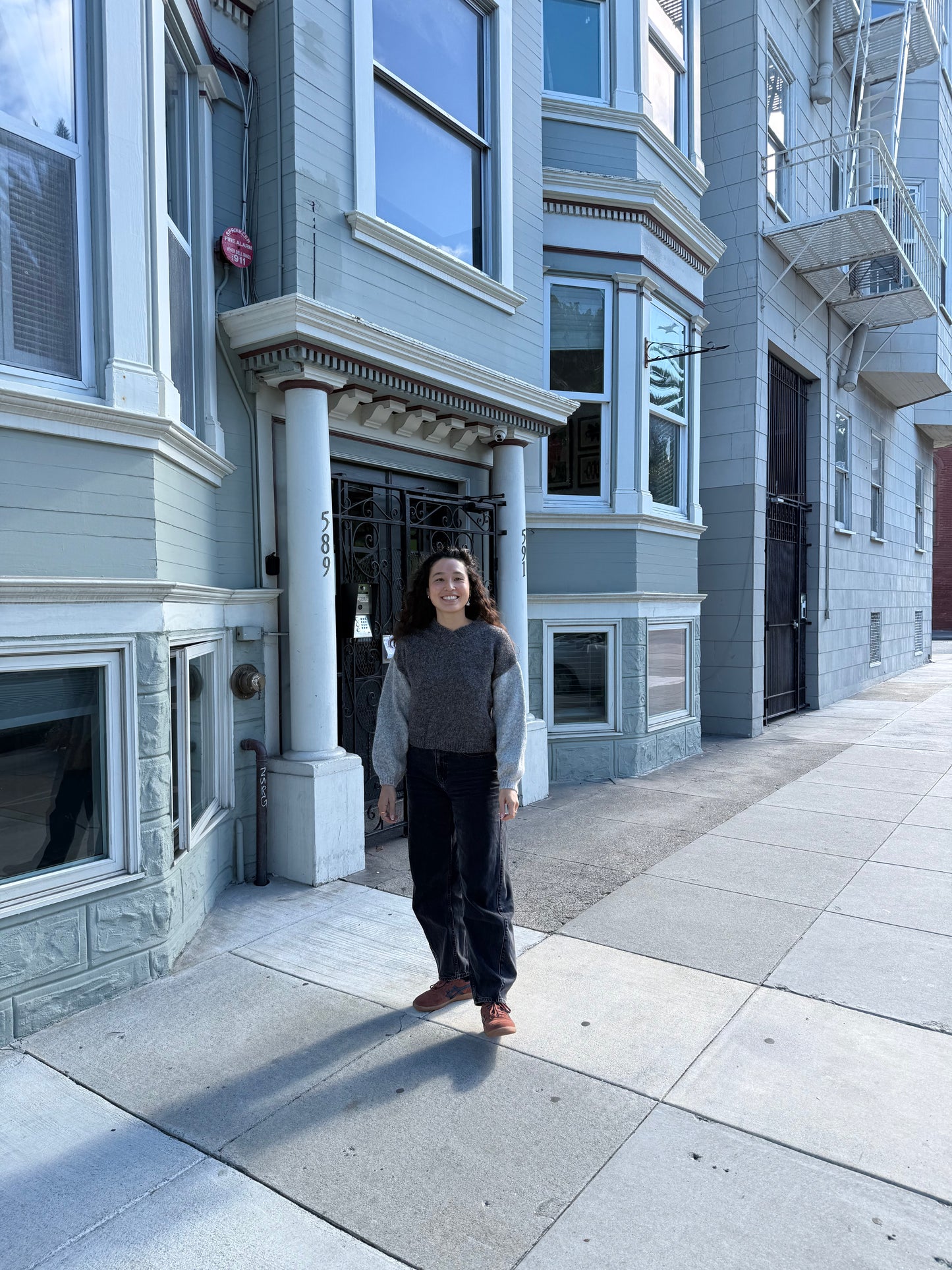Hand-loomed Grey & Charcoal Félix Sweater, Undyed Alpaca