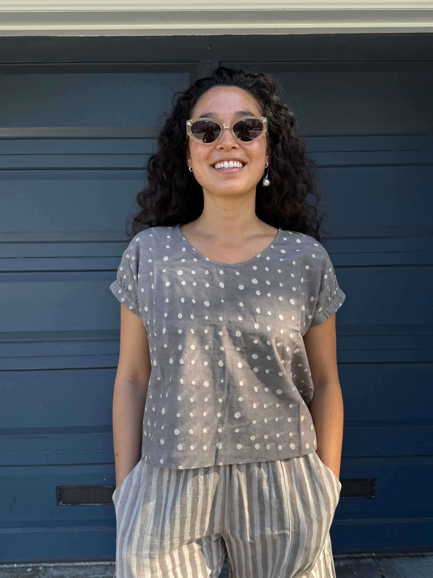 Zelia Grey Dots - Natural Variation