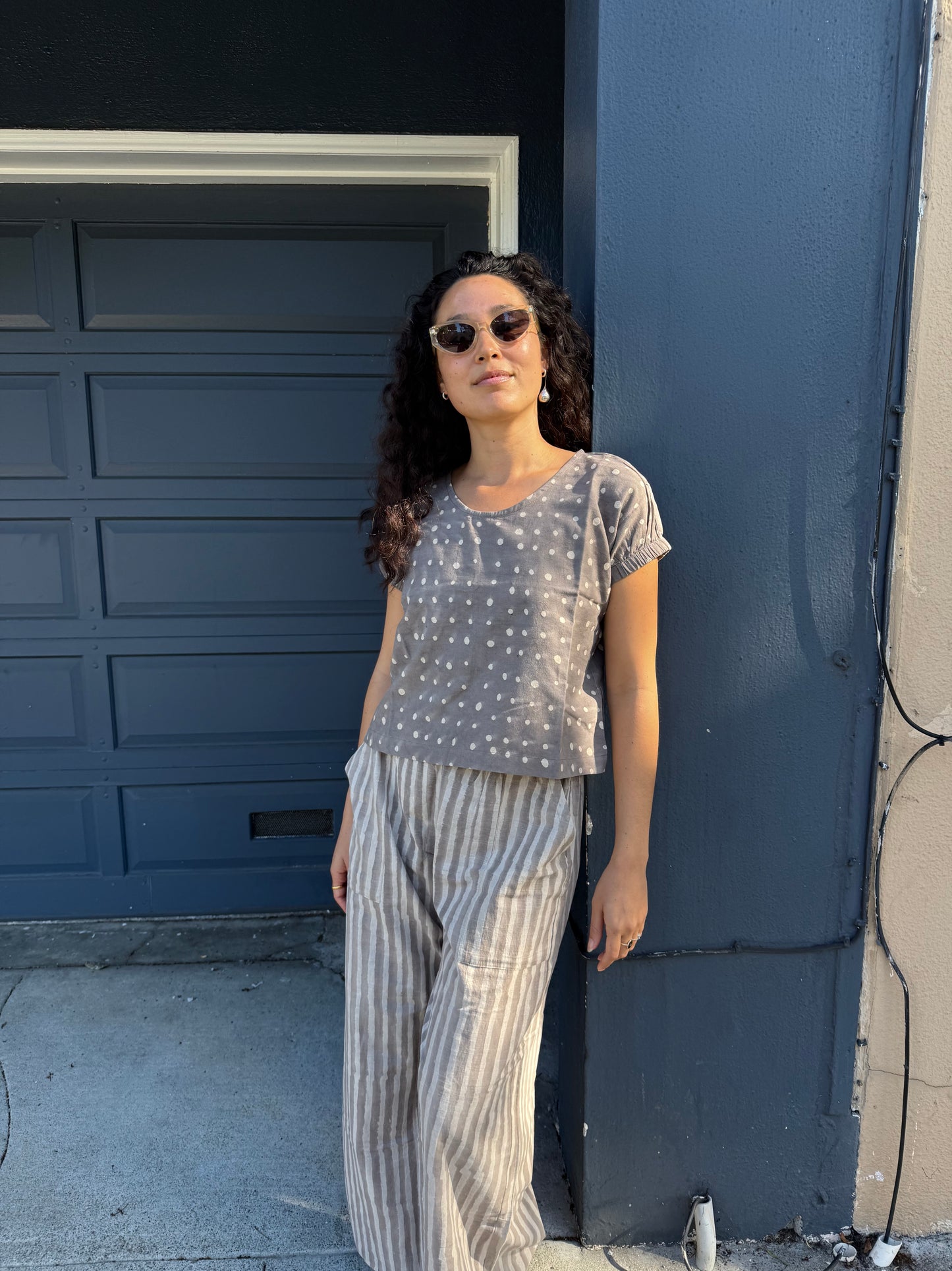 Zelia Grey Dots - Natural Variation