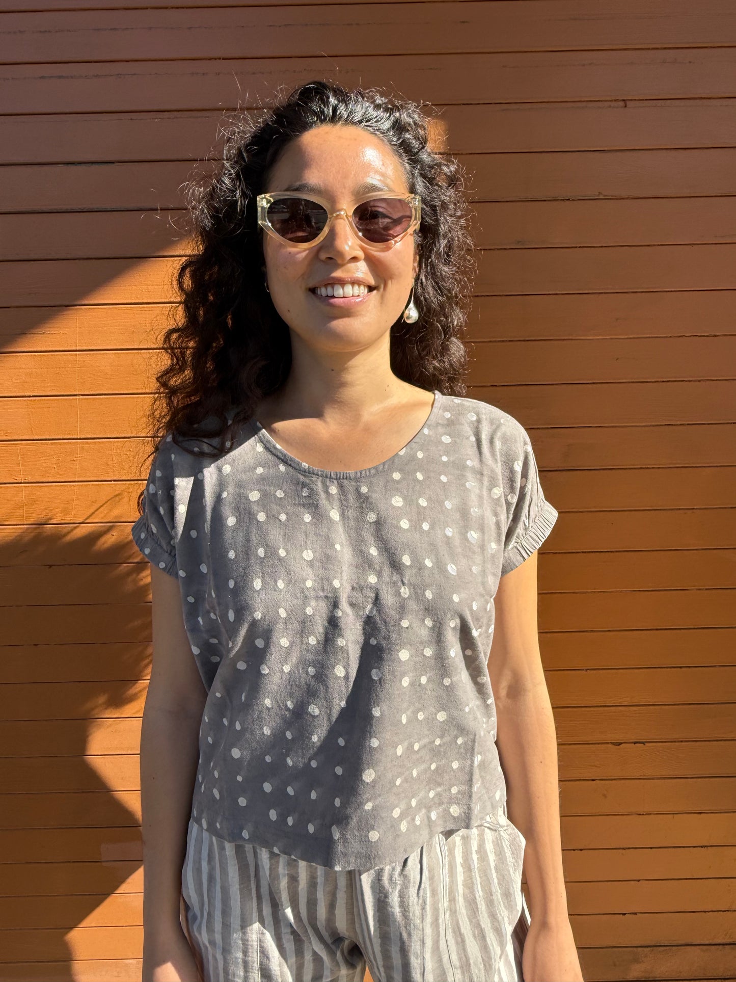 Zelia Grey Dots - Natural Variation