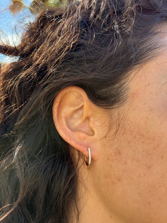 Large Diamond Hoops - 14K Gold