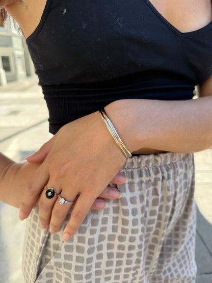 Petit Dome Bangle 2.5 - The Celebration - 14K Gold