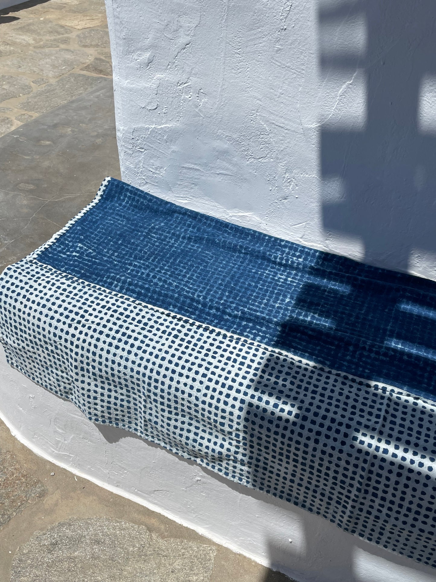 Indigo Check Throw