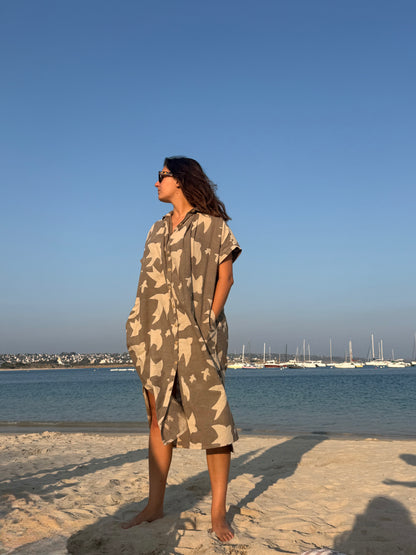 Elise Dress Grey Print Liberté by Ombre Claire