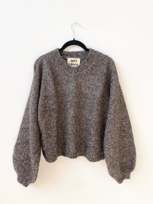 Hand-loomed Iron Félix Sweater, Undyed Alpaca