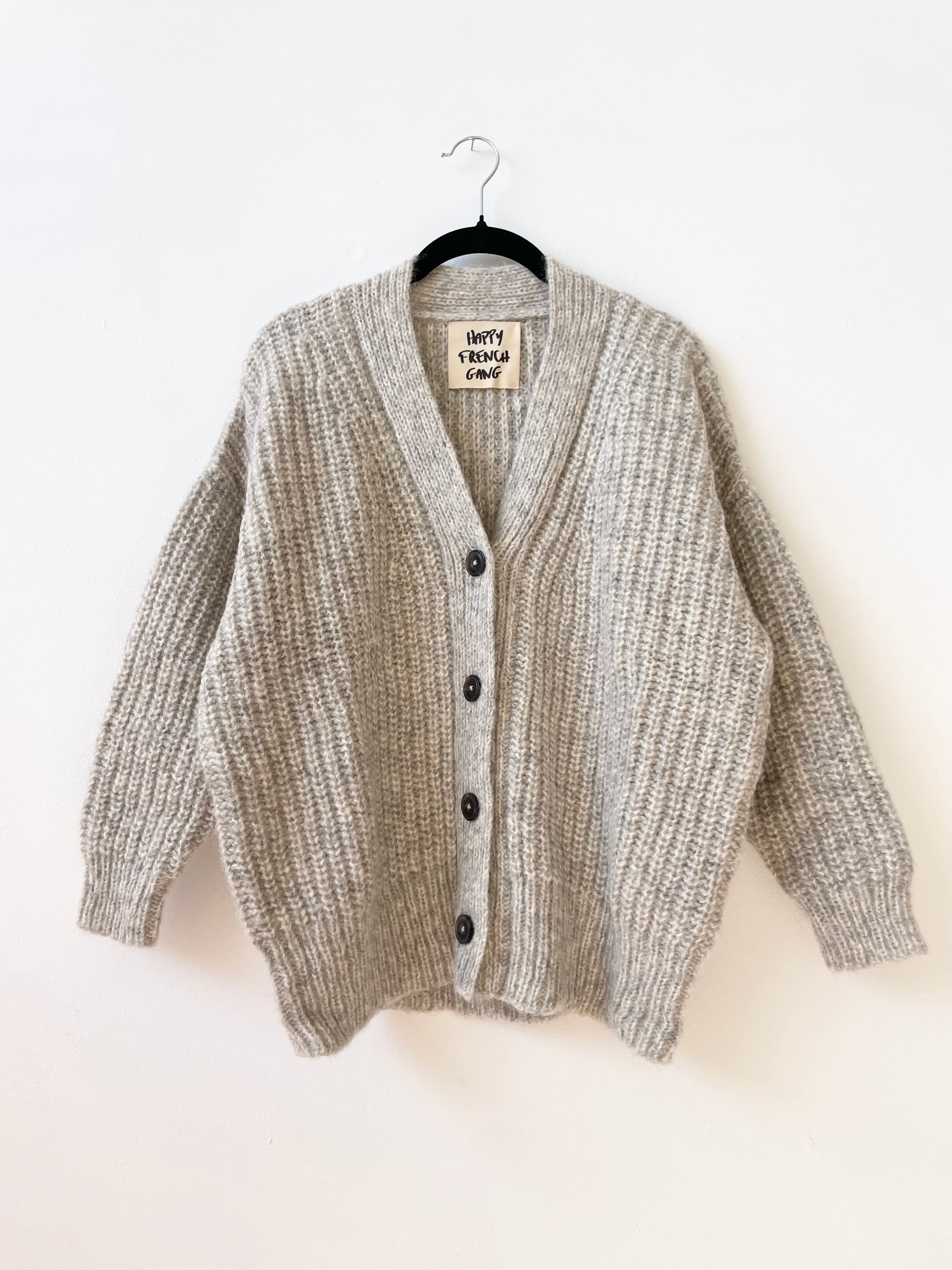 Silver Gaston Cardigan Undyed Alpaca happyfrenchgang