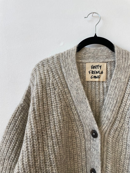 Silver Gaston Cardigan, Undyed Alpaca