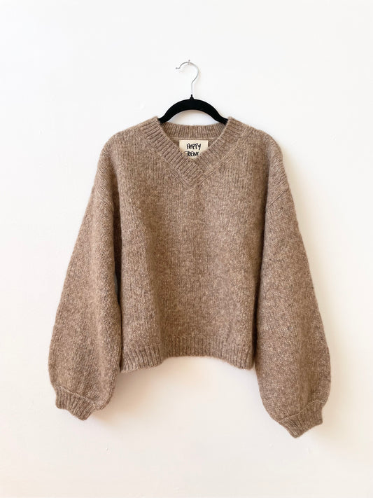 Hand-loomed Camel Félix Sweater, Undyed Alpaca