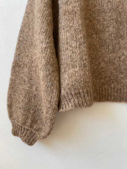 Hand-loomed Camel Félix Sweater, Undyed Alpaca