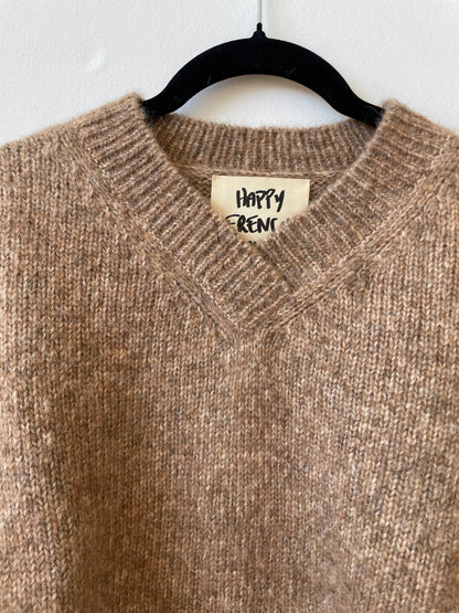 Hand-loomed Camel Félix Sweater, Undyed Alpaca