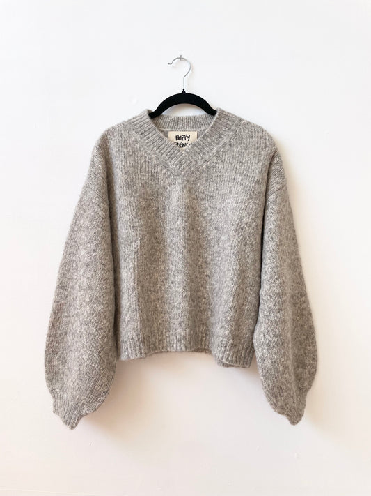 Hand-loomed Silver Félix Sweater, Undyed Alpaca