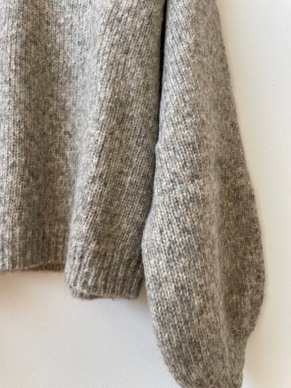 Hand-loomed Silver Félix Sweater, Undyed Alpaca