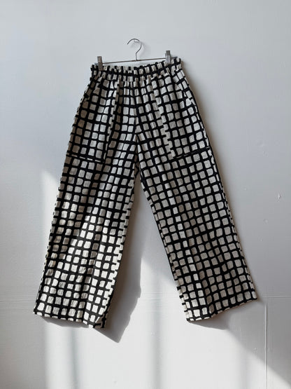 Omar Black Grid Pants