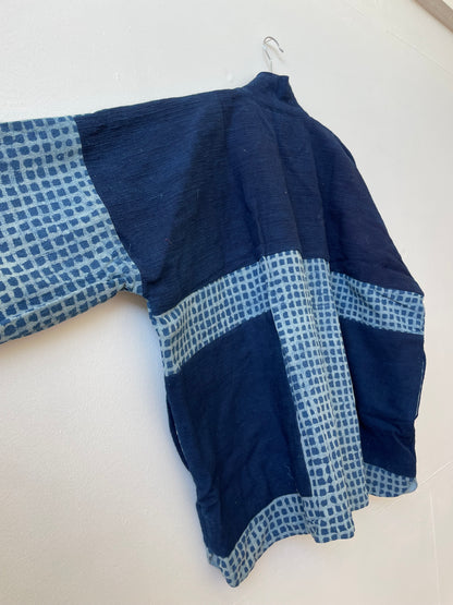 Check Indigo Coat