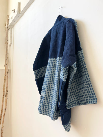 Check Indigo Coat
