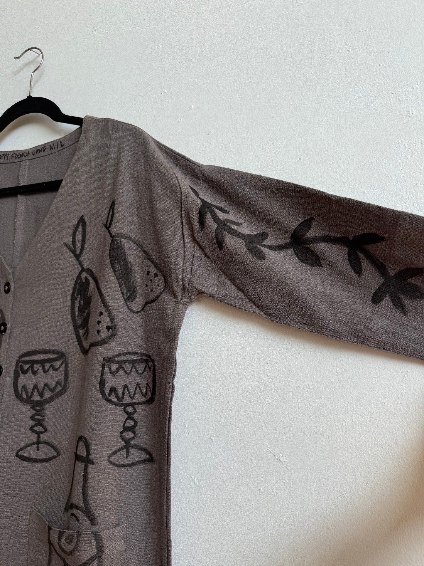 #102 Hand-painted Jumpsuit M/L - Le dîner