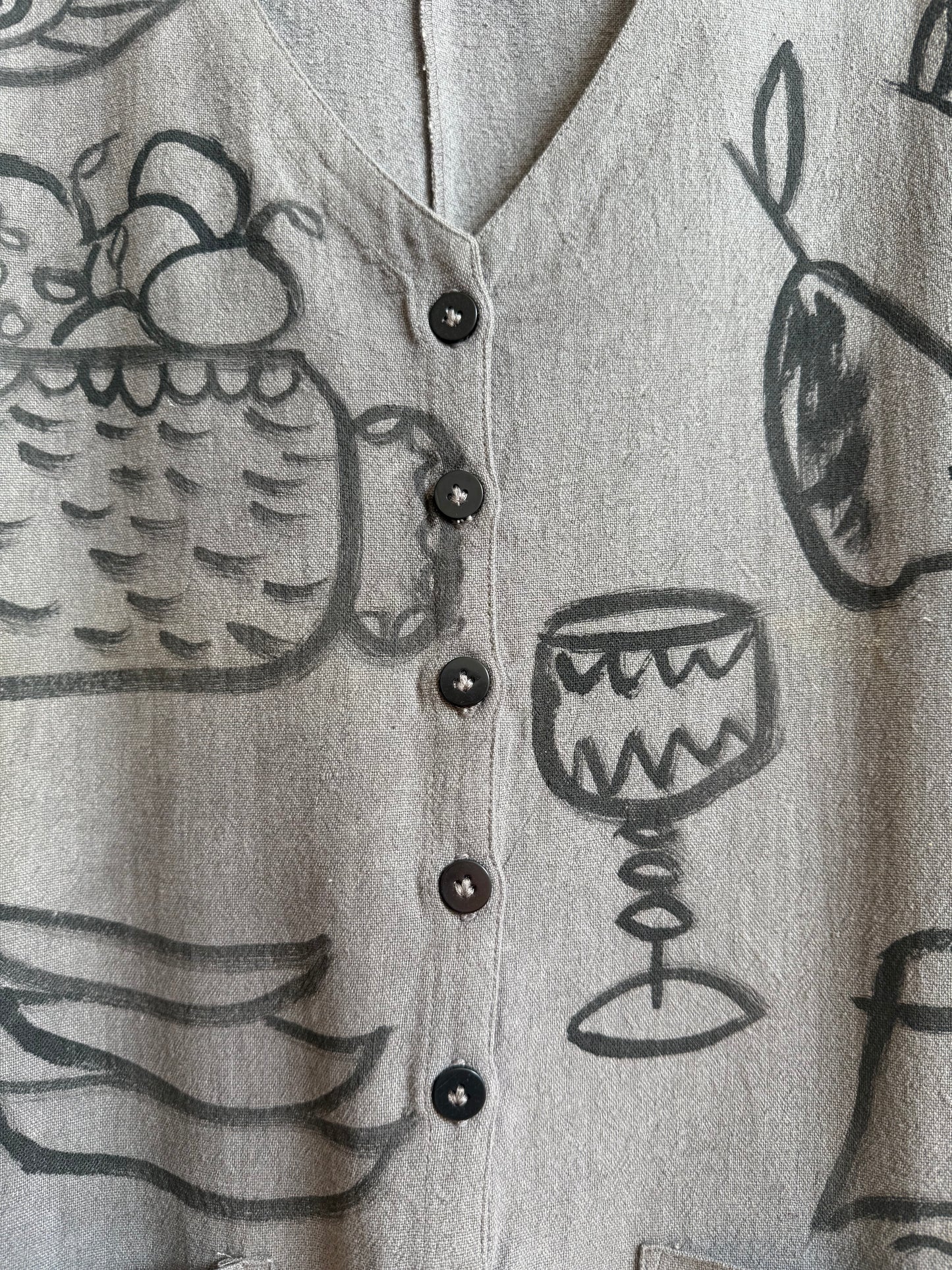 #102 Hand-painted Jumpsuit M/L - Le dîner