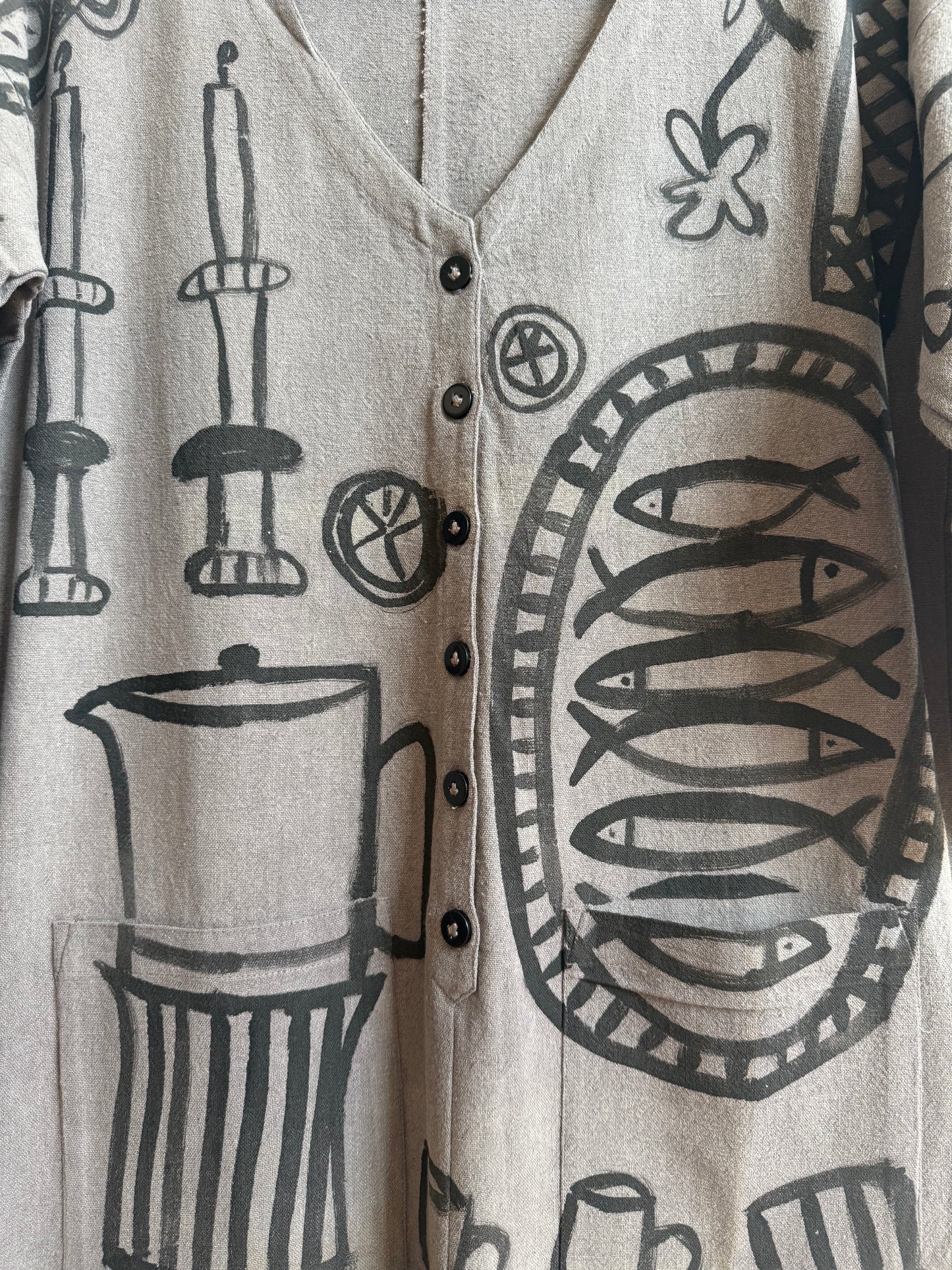 #103 Hand-painted Jumpsuit S/M - Le repas