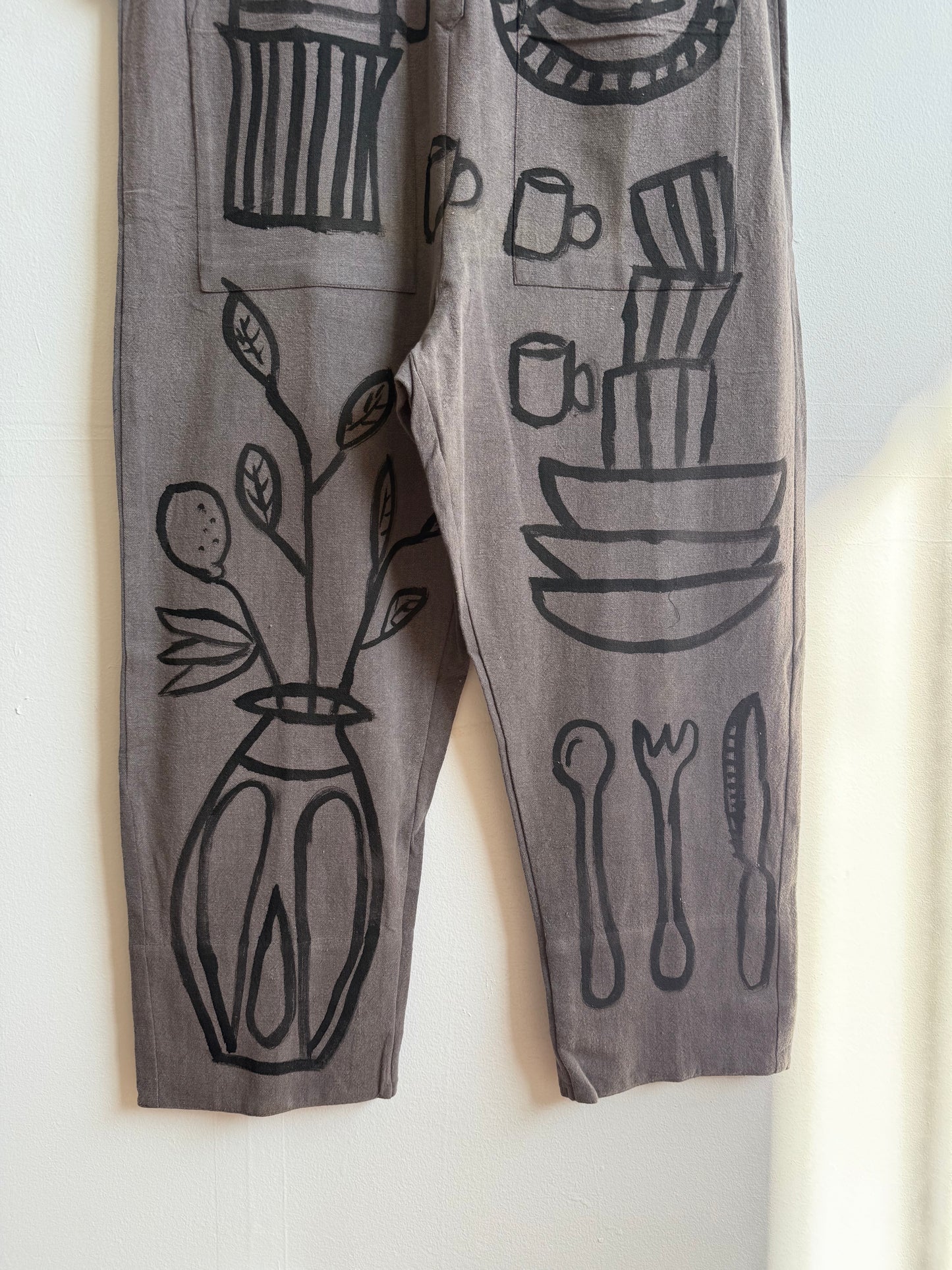 #103 Hand-painted Jumpsuit S/M - Le repas