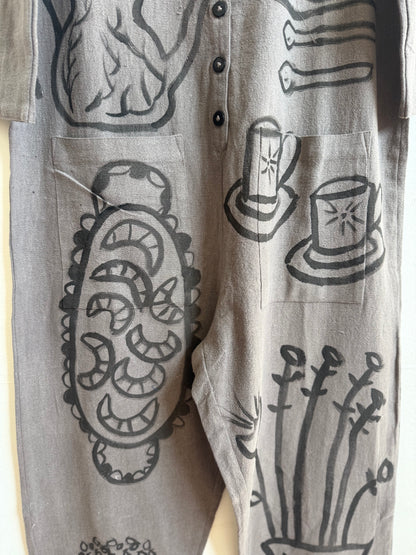 #105 Hand-painted Jumpsuit S/M - Le goûter