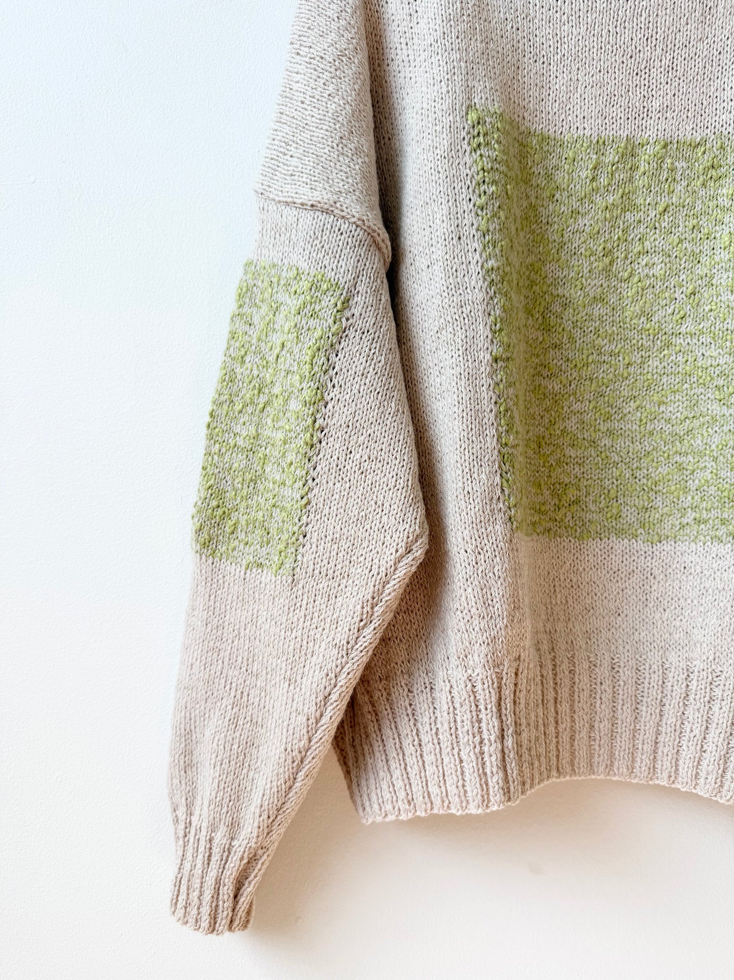 Carré Wool Sweater White & Green