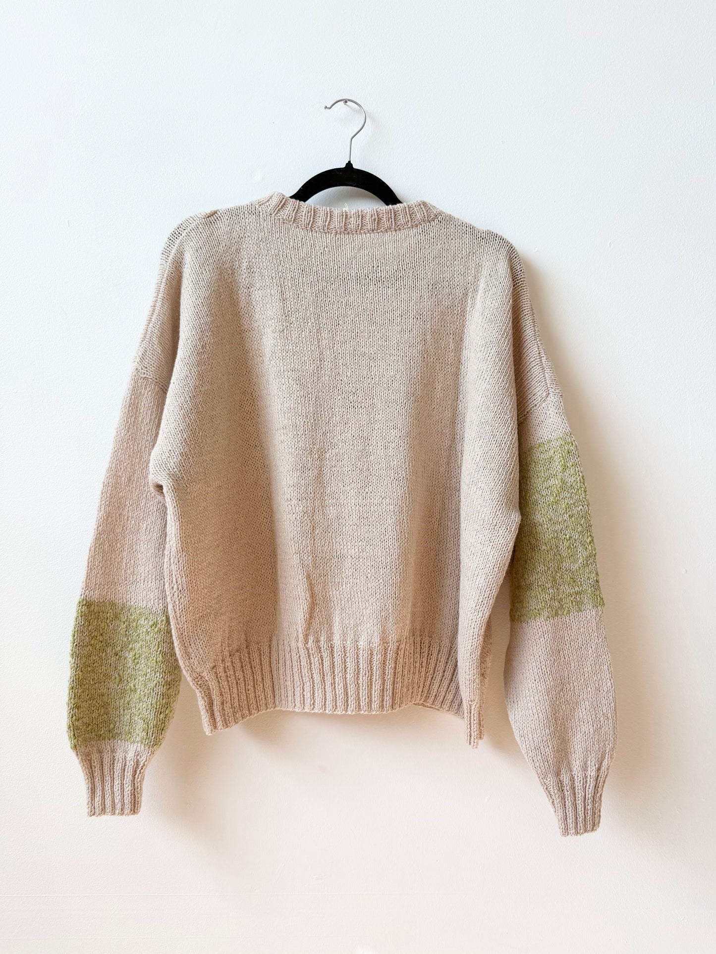Carré Wool Sweater White & Green