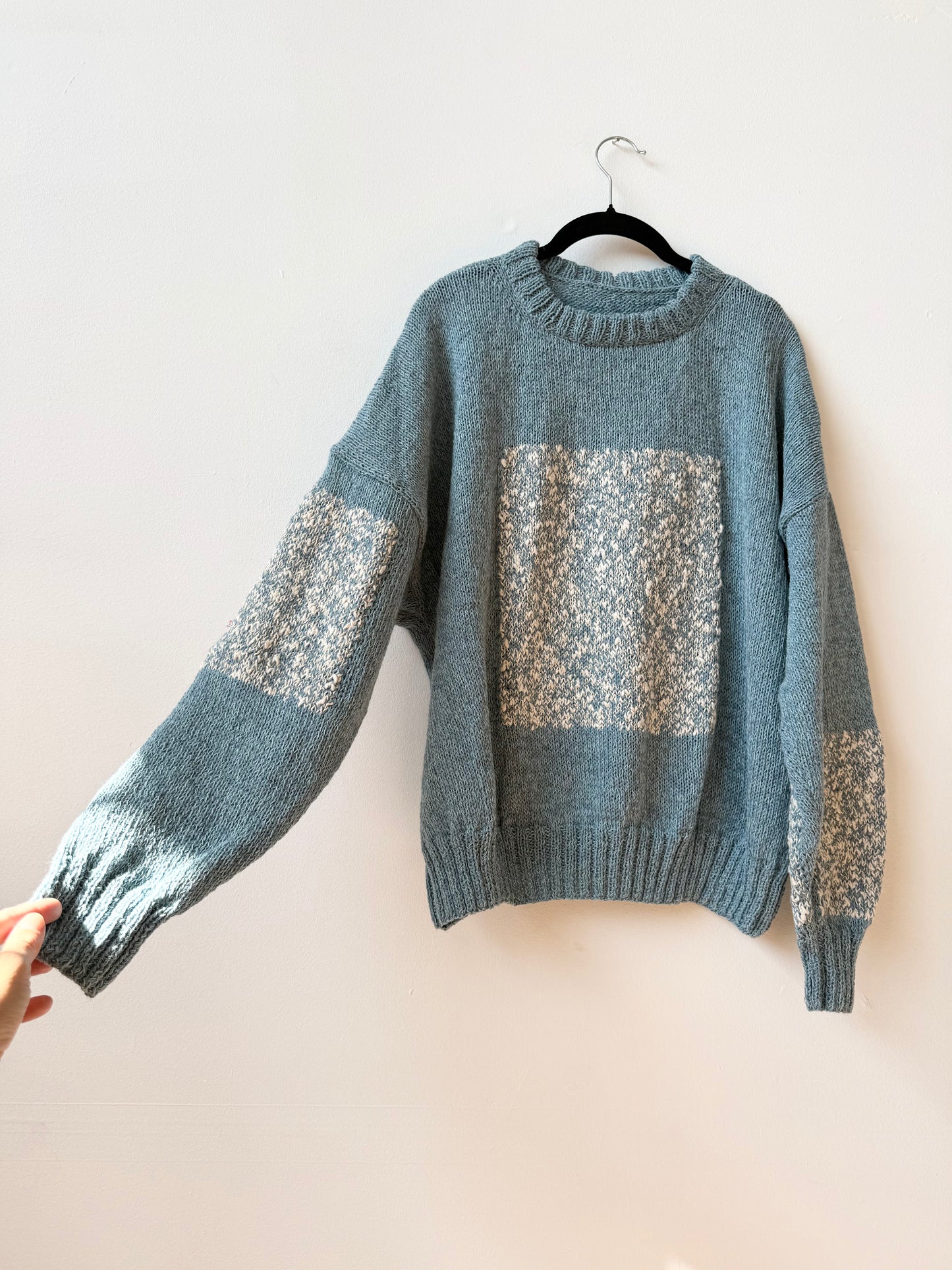 Carré Wool Sweater Blue & White
