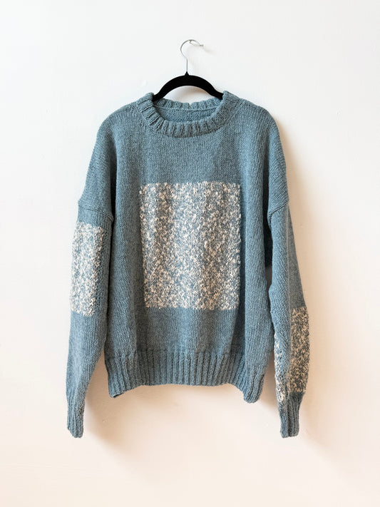 Carré Wool Sweater Blue & White