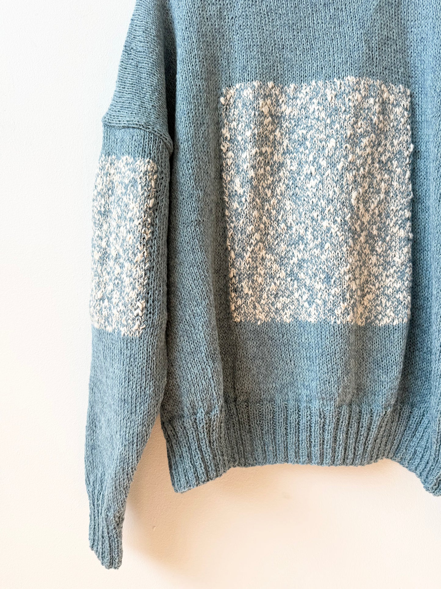 Carré Wool Sweater Blue & White