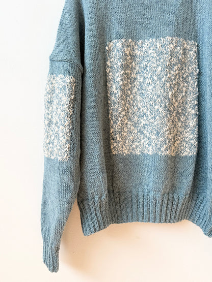 Carré Wool Sweater Blue & White