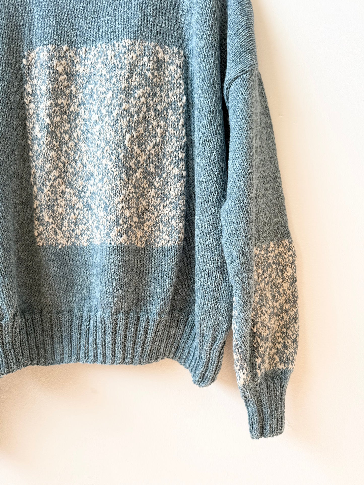 Carré Wool Sweater Blue & White
