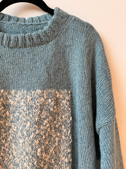 Carré Wool Sweater Blue & White