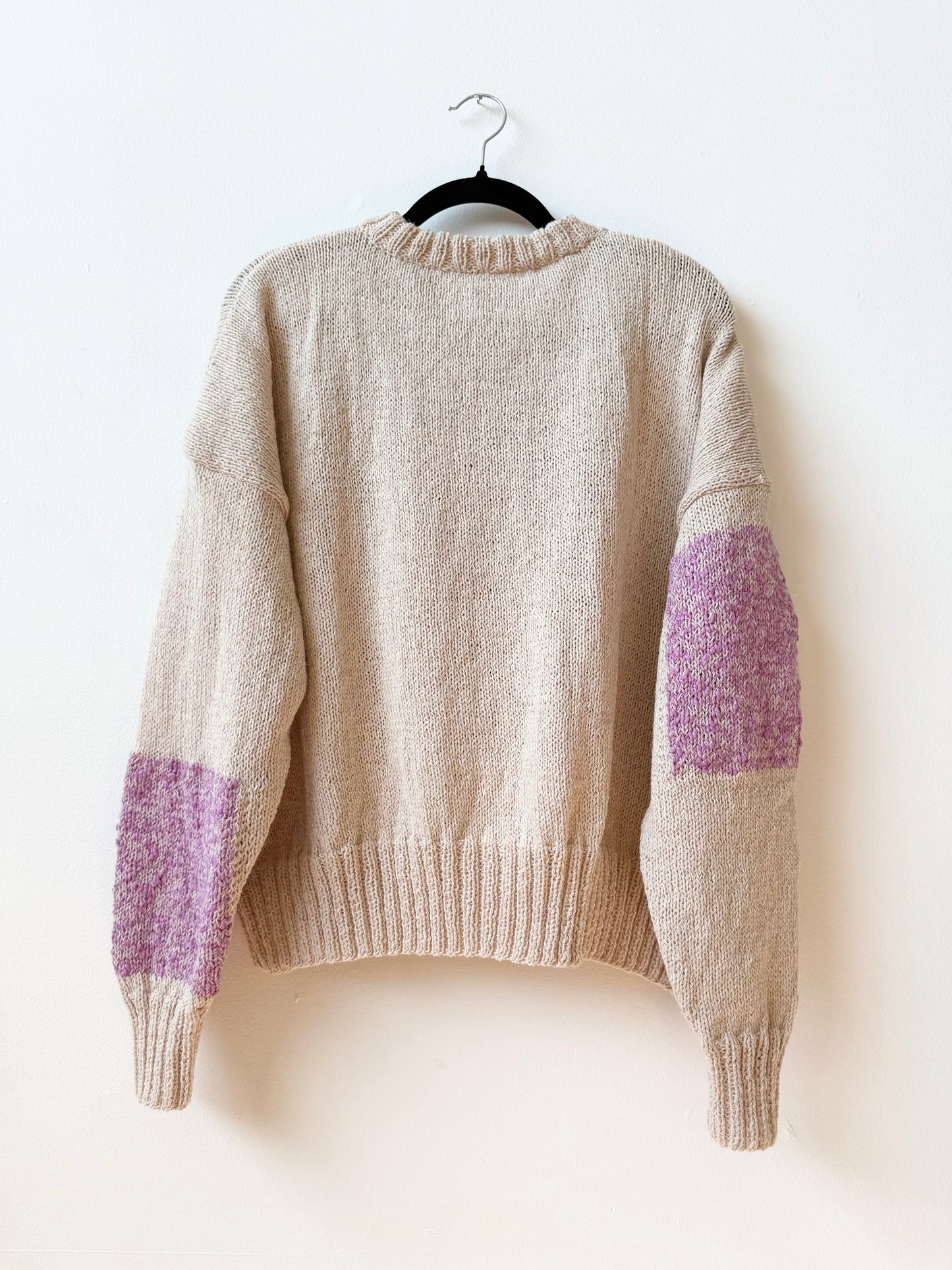 Carré Wool Sweater White & Rose