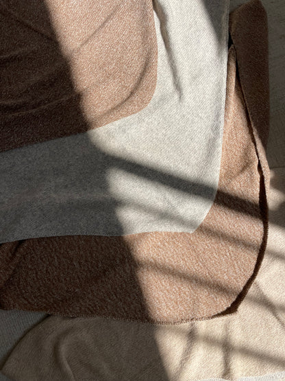 Hand-loomed Brown Laurette Shawl, Undyed Alpaca