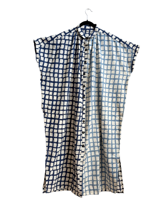 Elise Grid Dark & Light Blue