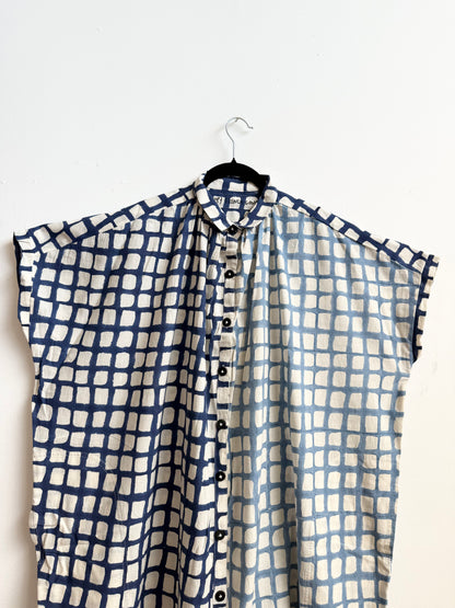 Elise Grid Dark & Light Blue