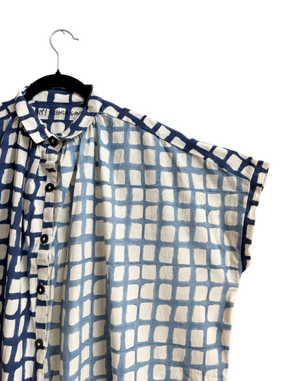 Elise Grid Dark & Light Blue
