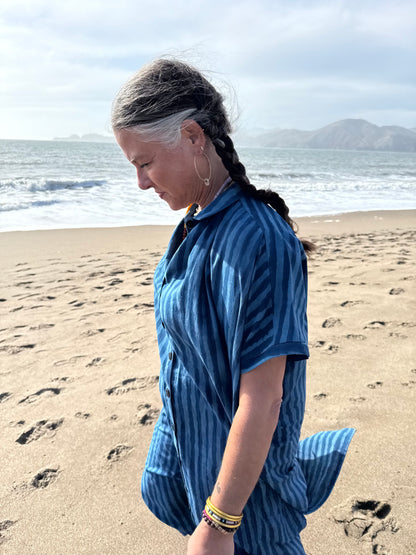 Elise Indigo Stripes
