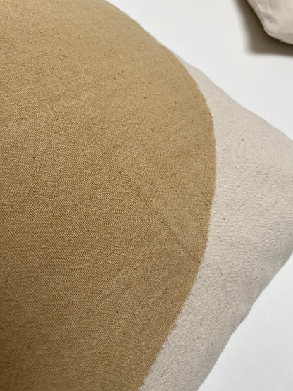 Mustard Moon & White Pillow 18x18in