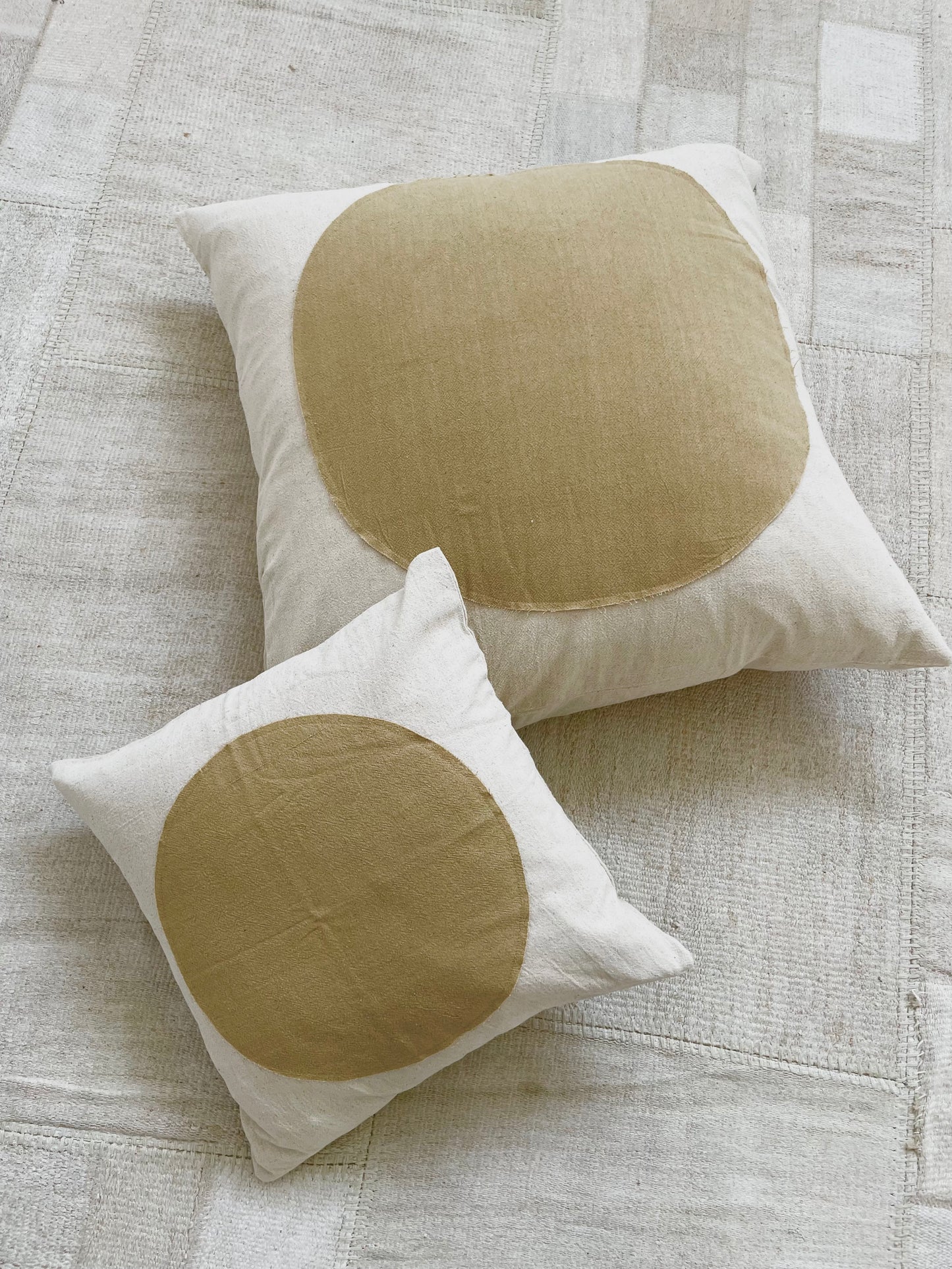 Mustard Moon & White Pillow Cover 18x18in