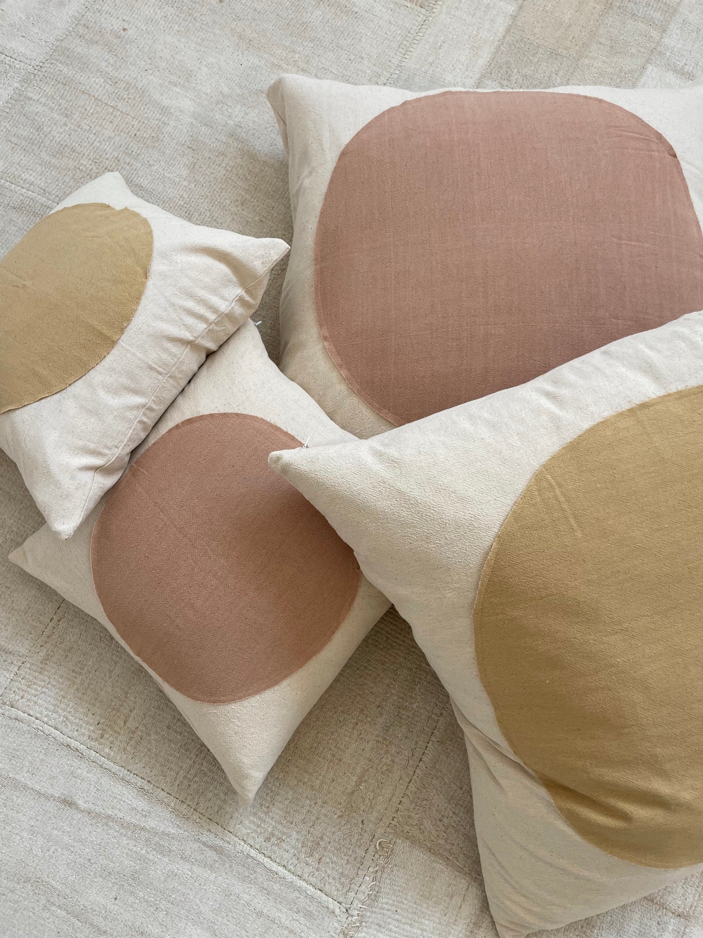 Mustard Moon & White Pillow Cover 28x28in