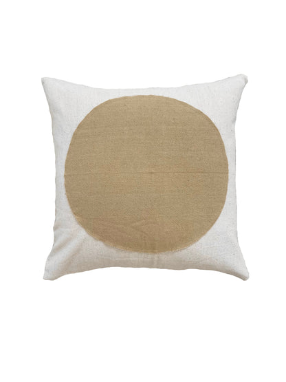 Mustard Moon & White Pillow 18x18in