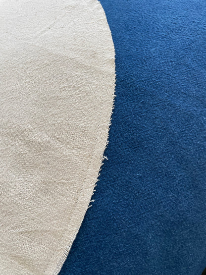 White Moon & indigo Pillow 18x18in