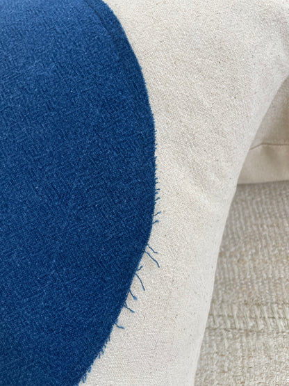 Indigo Moon & White Pillow 28x28in