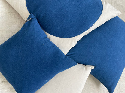 White Moon & indigo Pillow 18x18in