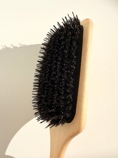 French Pneumatic Paddle Brush - Boar Hair and Nylon Dots