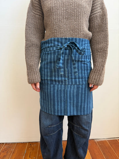Half Apron Indigo Stripe
